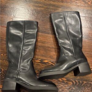 Black Leather Women's Boots, never worn